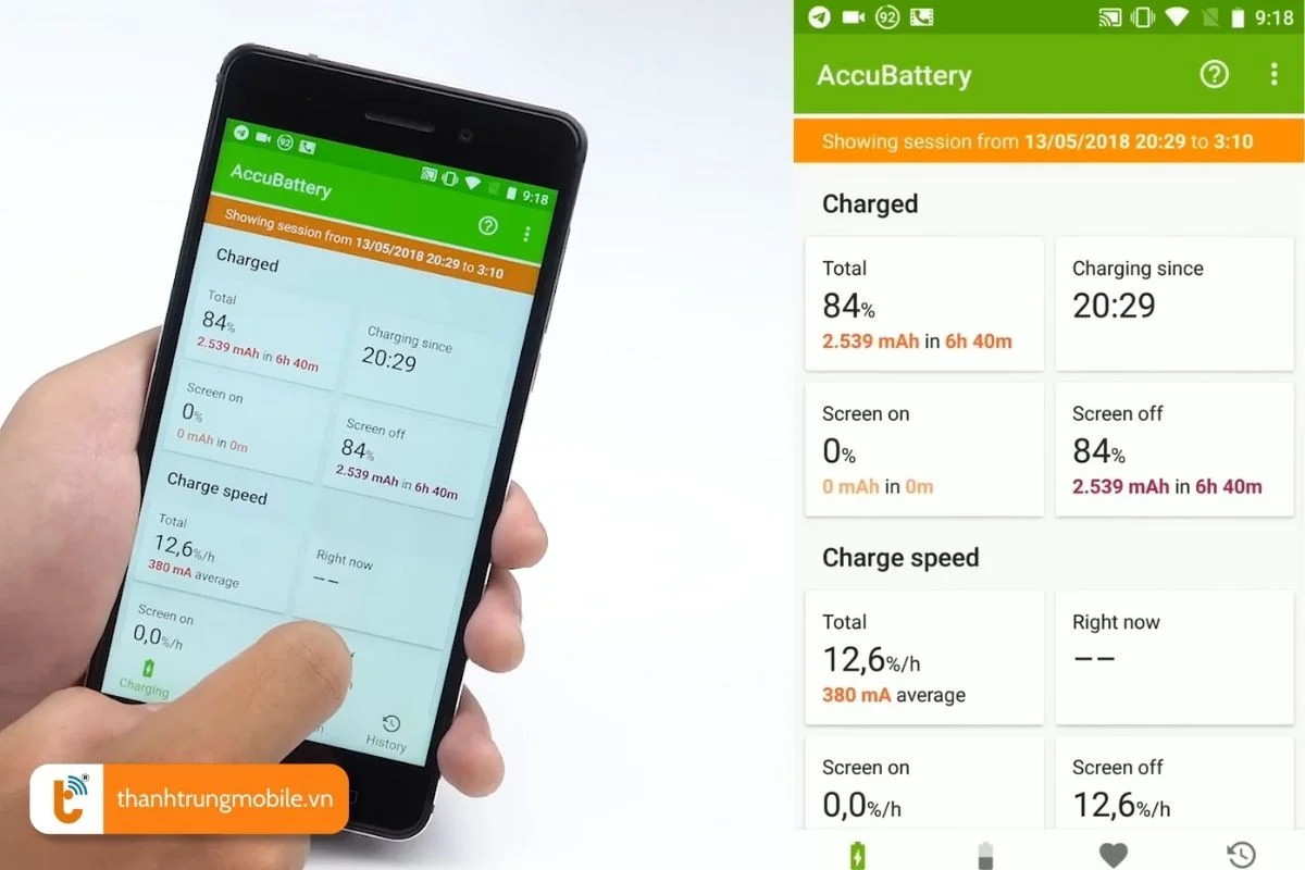 kiem tra do chai pin samsung note 8 bang accubattery