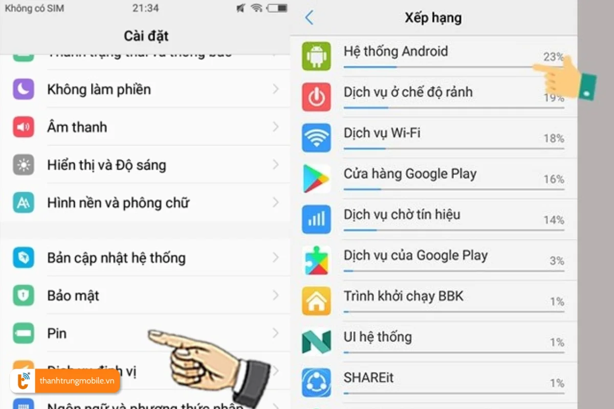 Kiểm tra tình trạng pin trên Vivo V11i