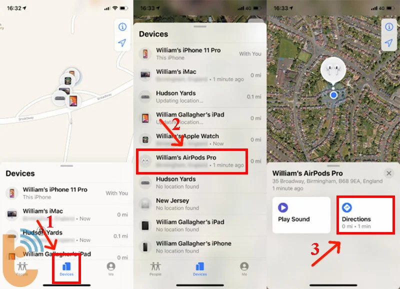 Tìm kiếm bằng ứng dụng Find My (iPhone/iPad)