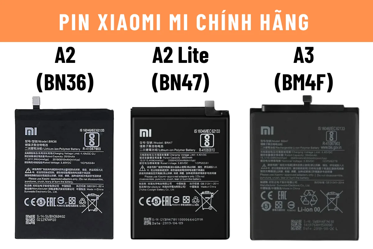 pin Mi A2 | A2 Lite | A3