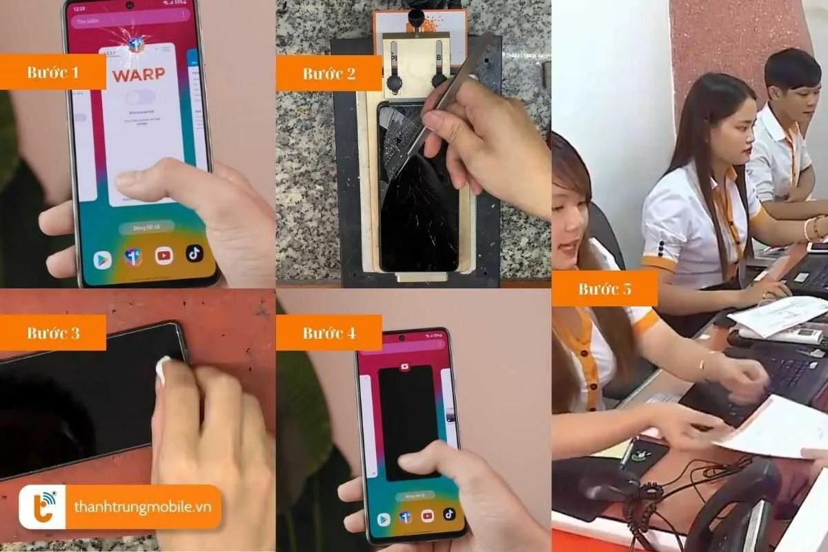 quy trinh ep kinh samsung m53 chuyen nghiep nhanh chong