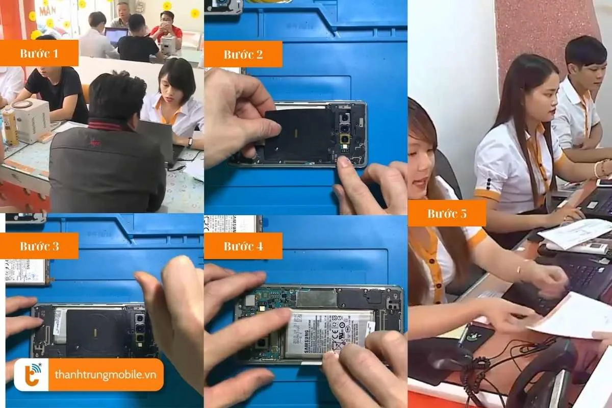 quy trinh thay cell pin samsung galaxy s tai thanh trung mobile