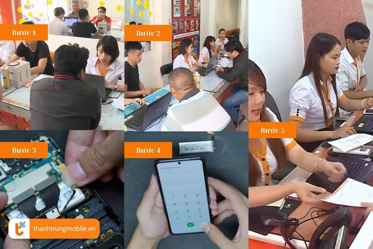 quy trinh thay cell pin samsung galaxy z tai thanh trung mobile