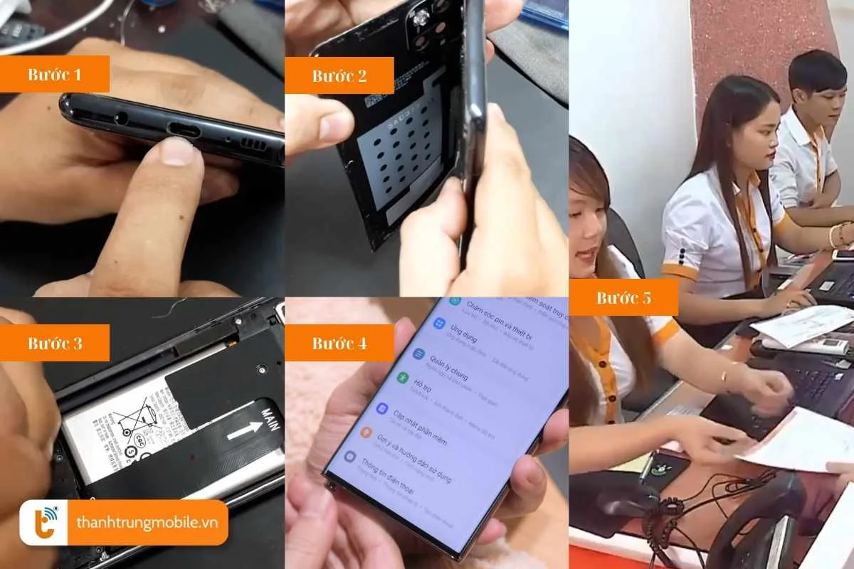 quy trinh thay cong sac samsung galaxy note nhanh chong