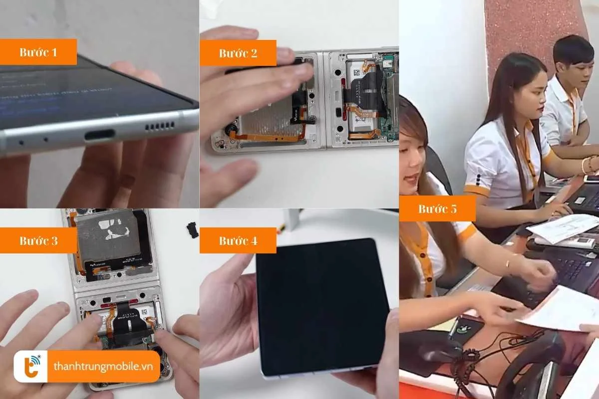 quy trinh thay cong sac samsung galaxy z nhanh chong