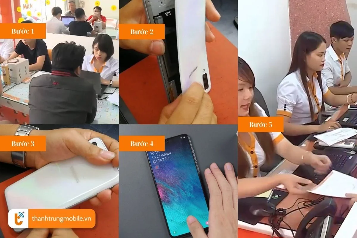 quy trinh thay kinh lung samsung galaxy a70 nhanh chong