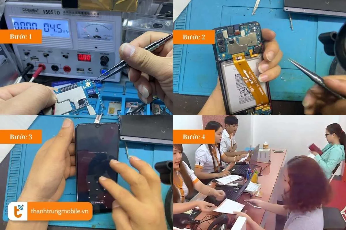 quy trinh thay main samsung galaxy a30 a30s chuyen nghiep