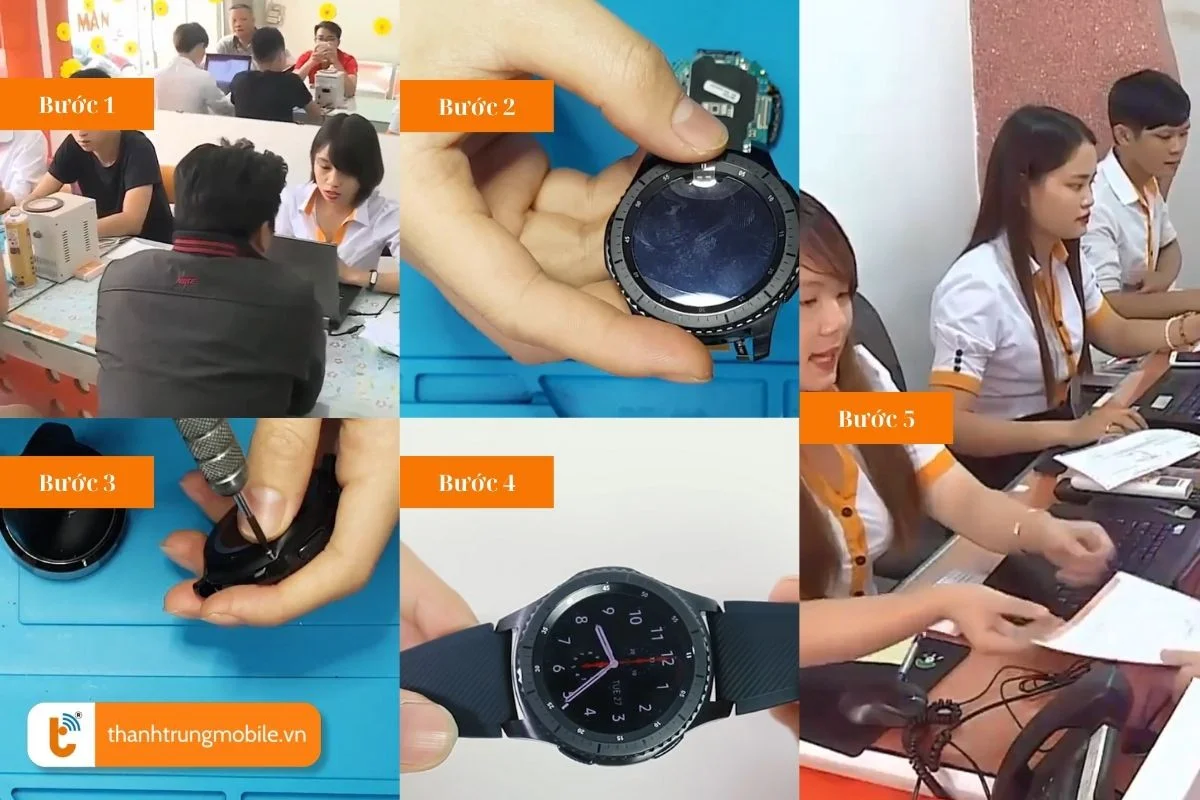 quy trinh thay man hinh dong ho samsung gear s3