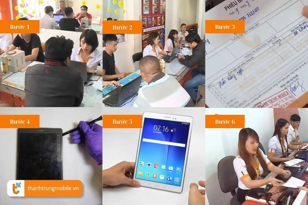 quy trinh thay man hinh samsung tab a 9 7 chuyen nghiep