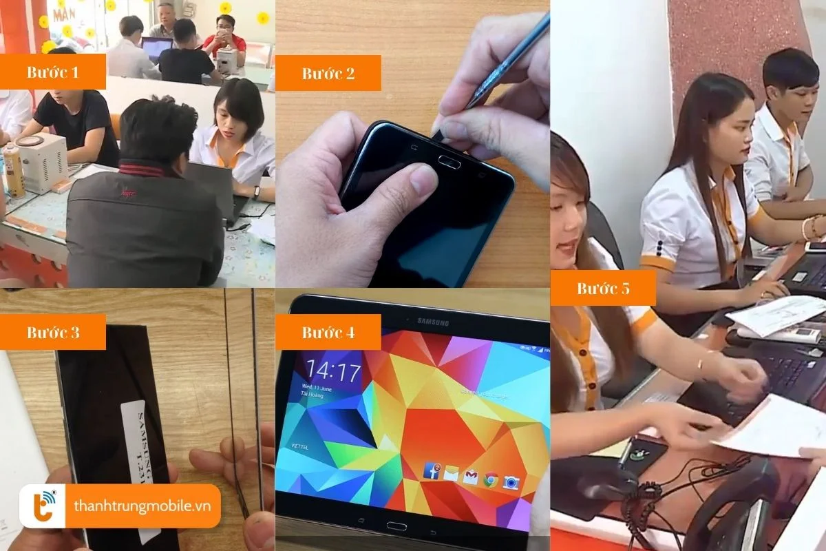 quy trinh thay mat kinh samsung tab 4 chuyen nghiep