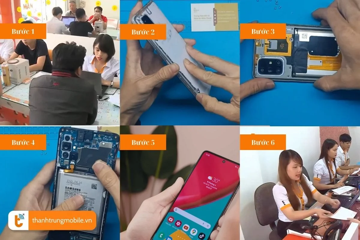 quy trinh thay pin samsung a71 chuyen nghiep an toan