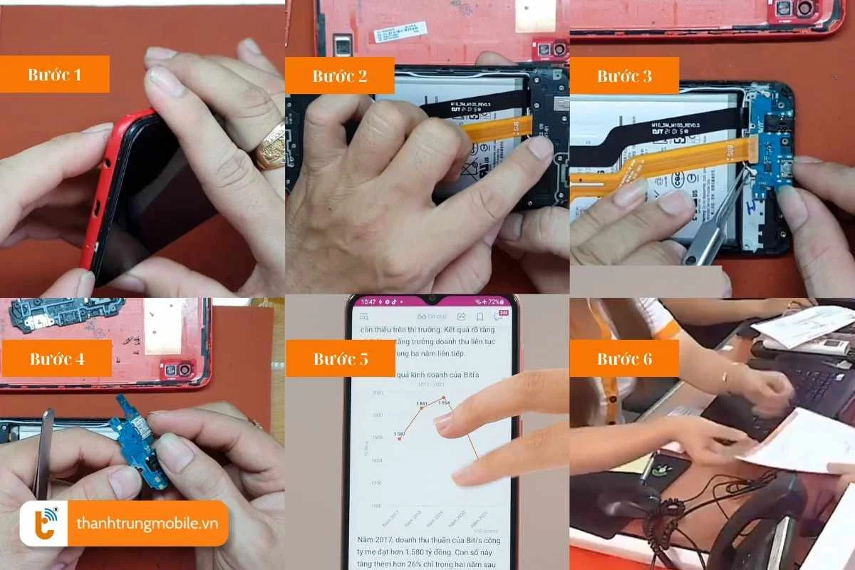 quy trinh thay the duoi sac samsung galaxy a chuyen nghiep