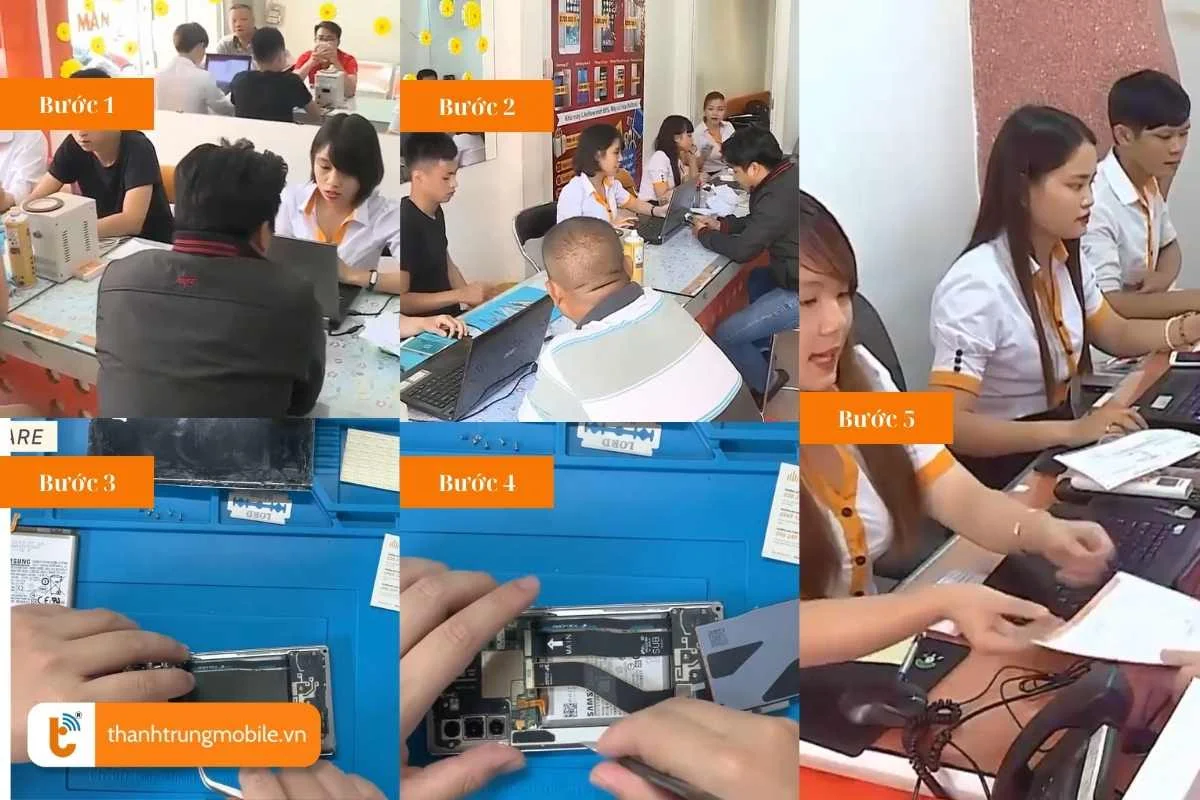 quy trinh thay the pin samsung galaxy note tai thanh trung mobile