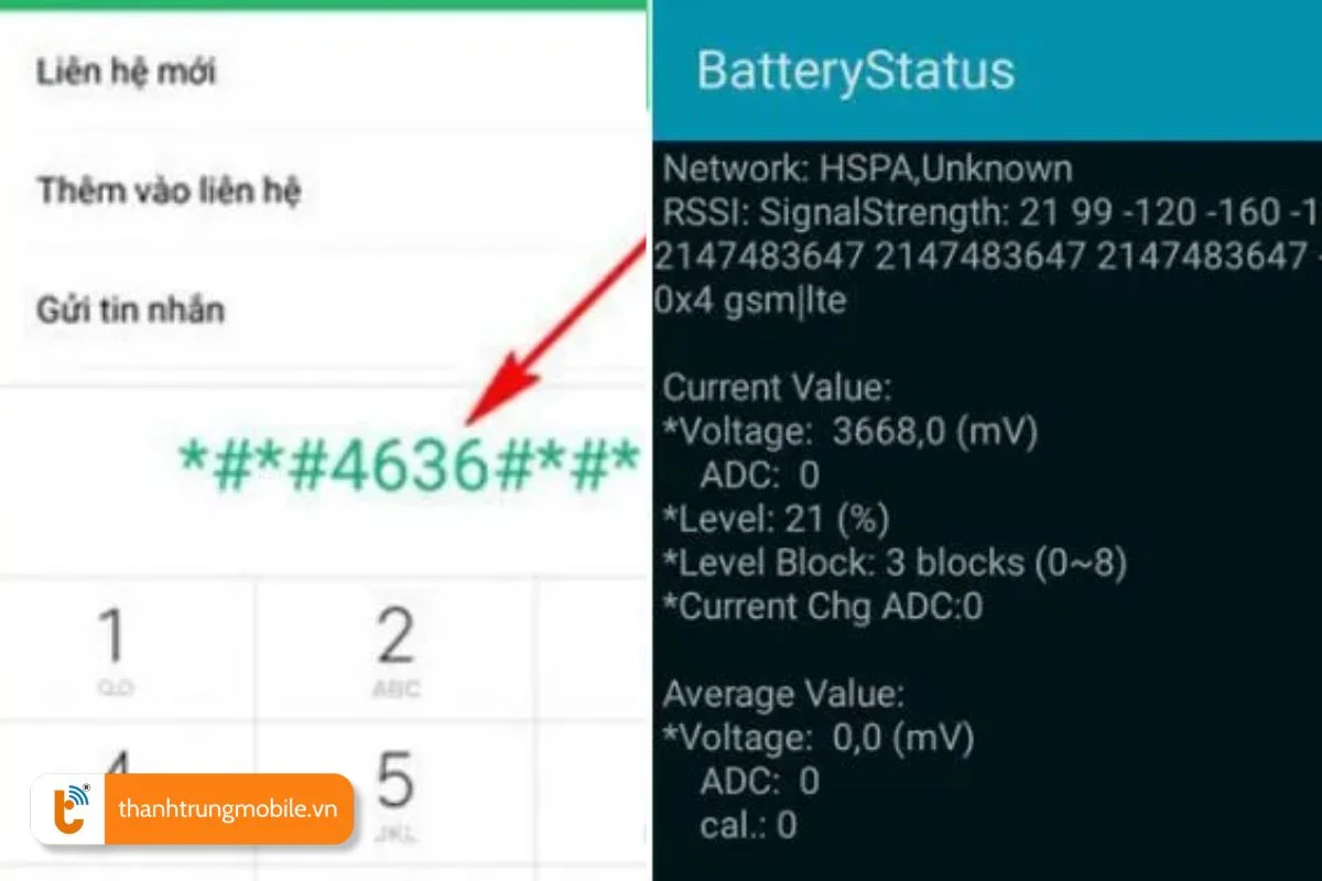 su dung code de kiem tra tinh trang pin cua may samsung