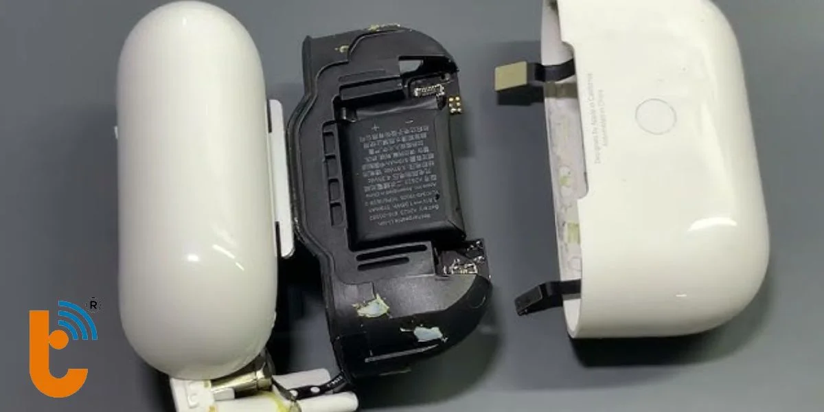 Tháo bản lề hộp sạc Airpods 