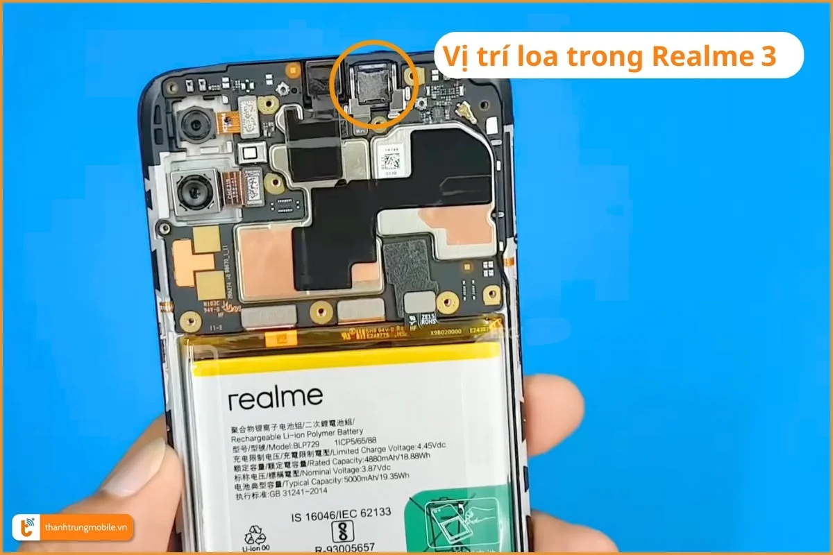 Vị trí loa trong Realme 3