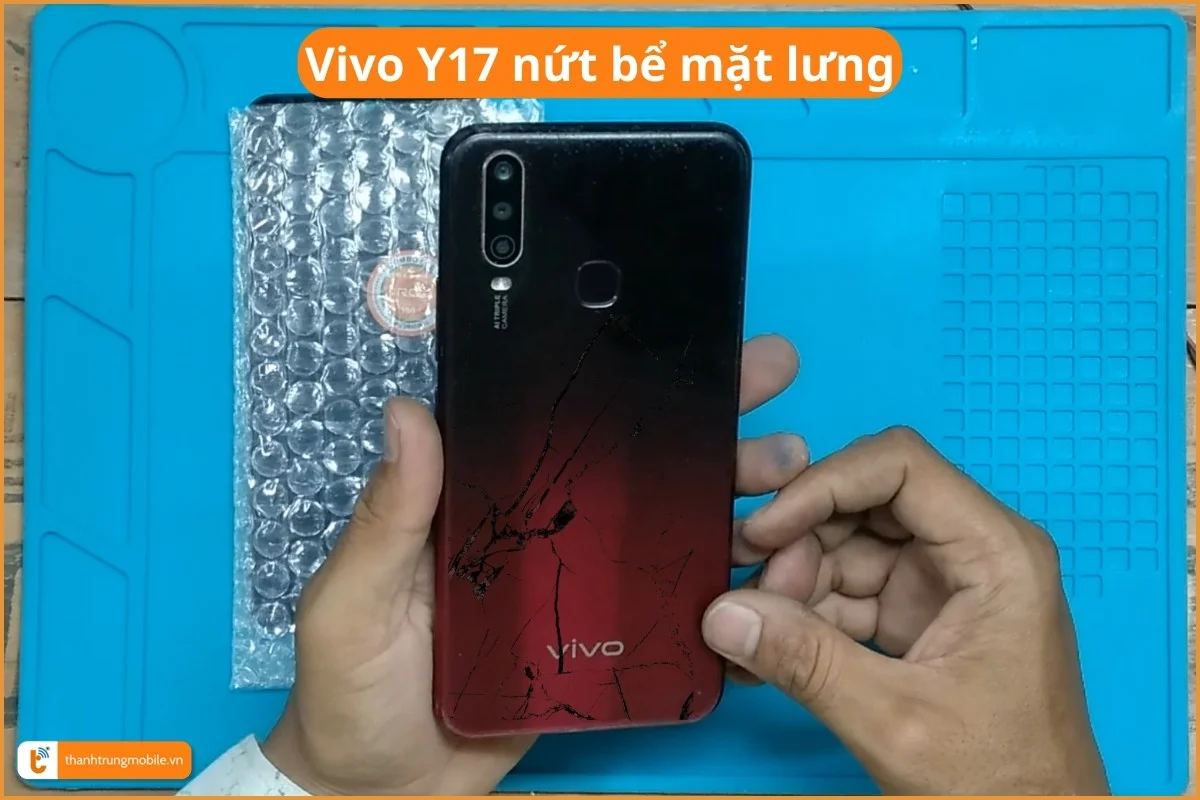 Vivo Y17 nứt bể mặt lưng