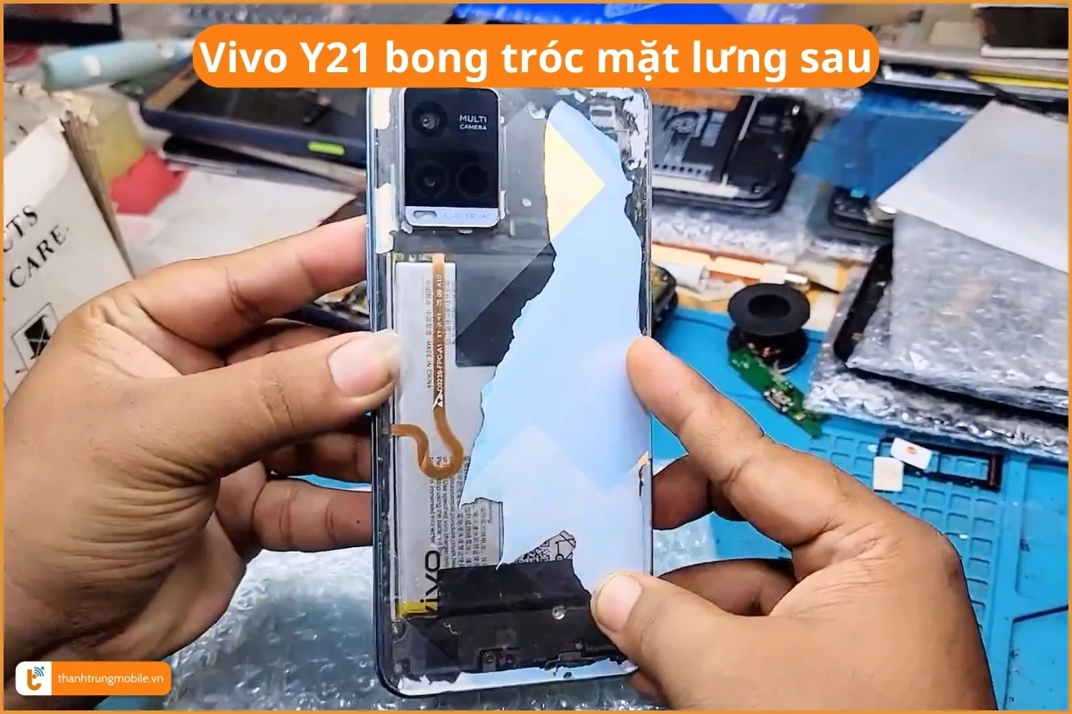 Vivo Y21 bong tróc mặt lưng sau