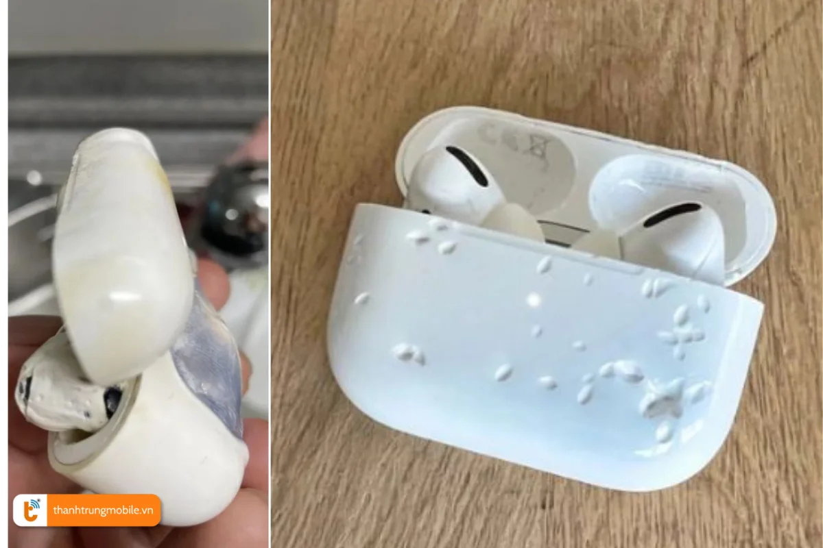 Vỏ dock sạc AirPods 3 bị hỏng nặng nề cần thay mới