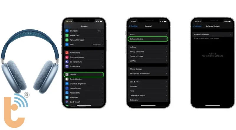 Các bước cập nhật phần mềm AirPods Max