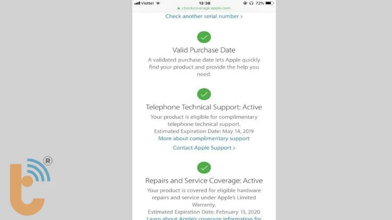 kích hoạt AppleCare+ sau khi mua