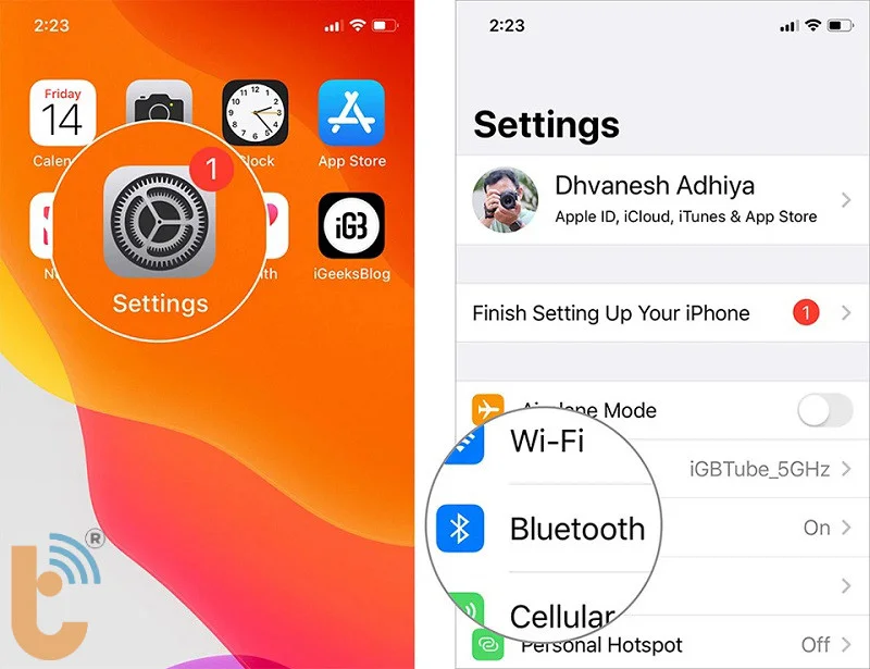 Kết nối tai nghe đầu tiên
