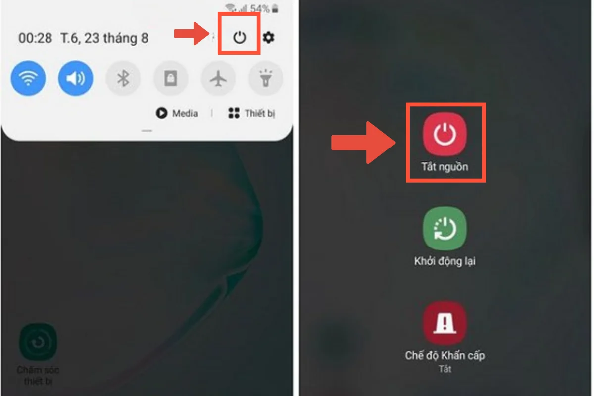 Tắt nguồn điện thoại Vivo