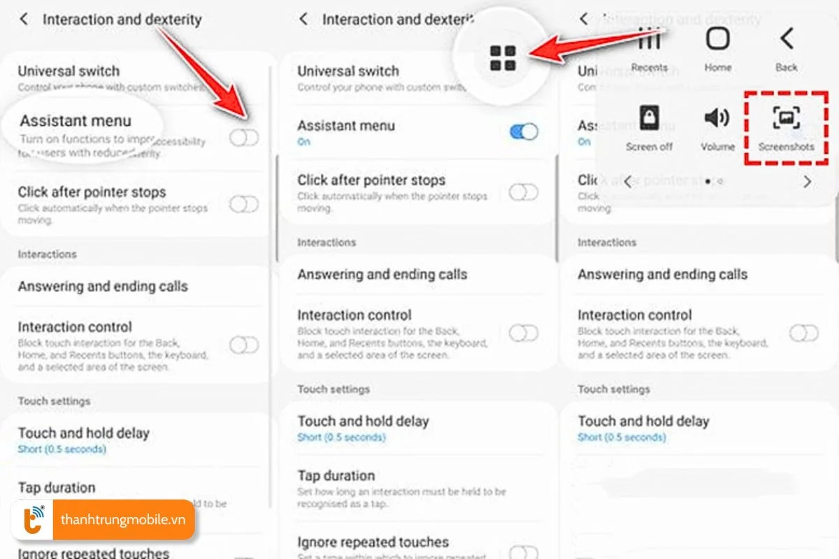 Chụp màn hình bằng Assistant Menu