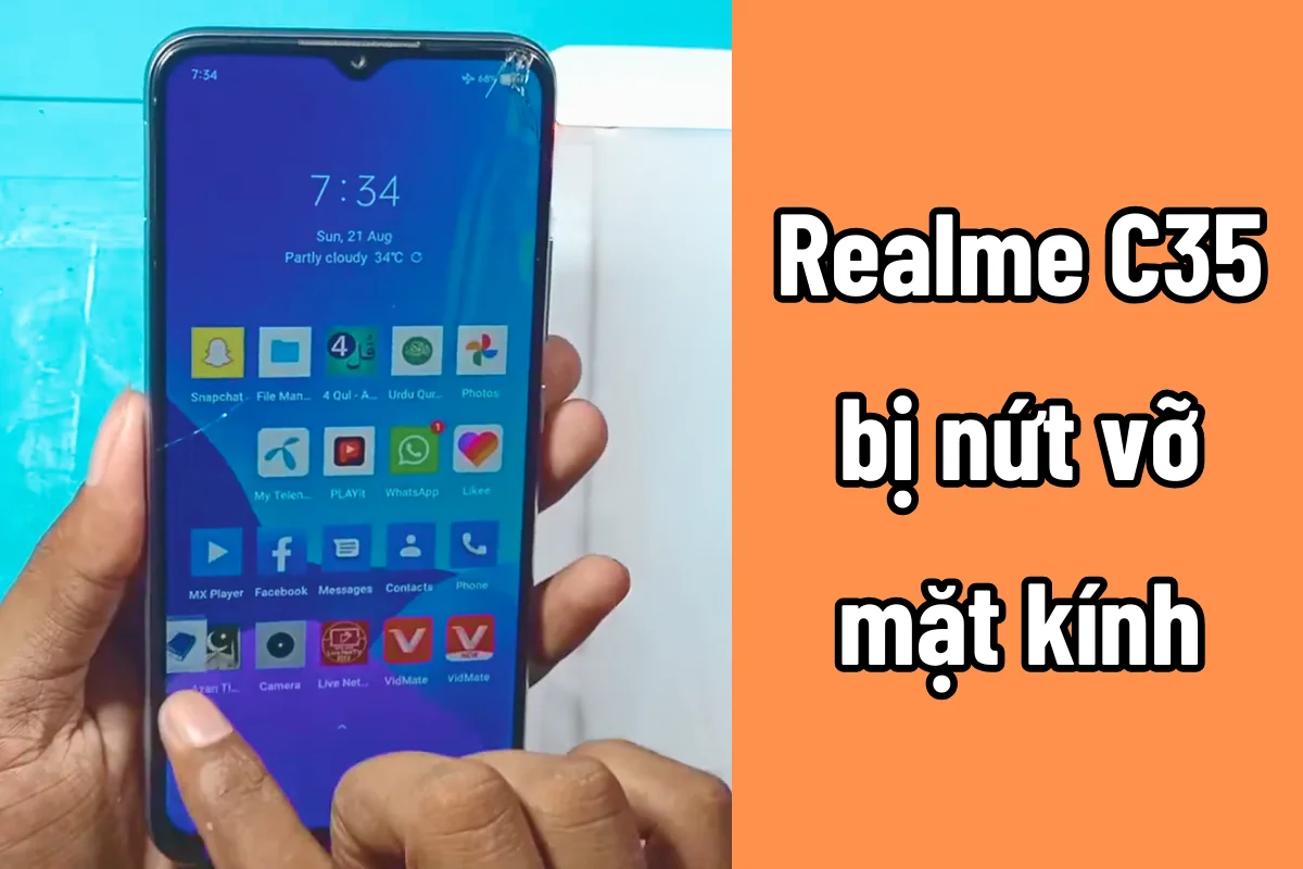 ép kính điện thoại realme C35