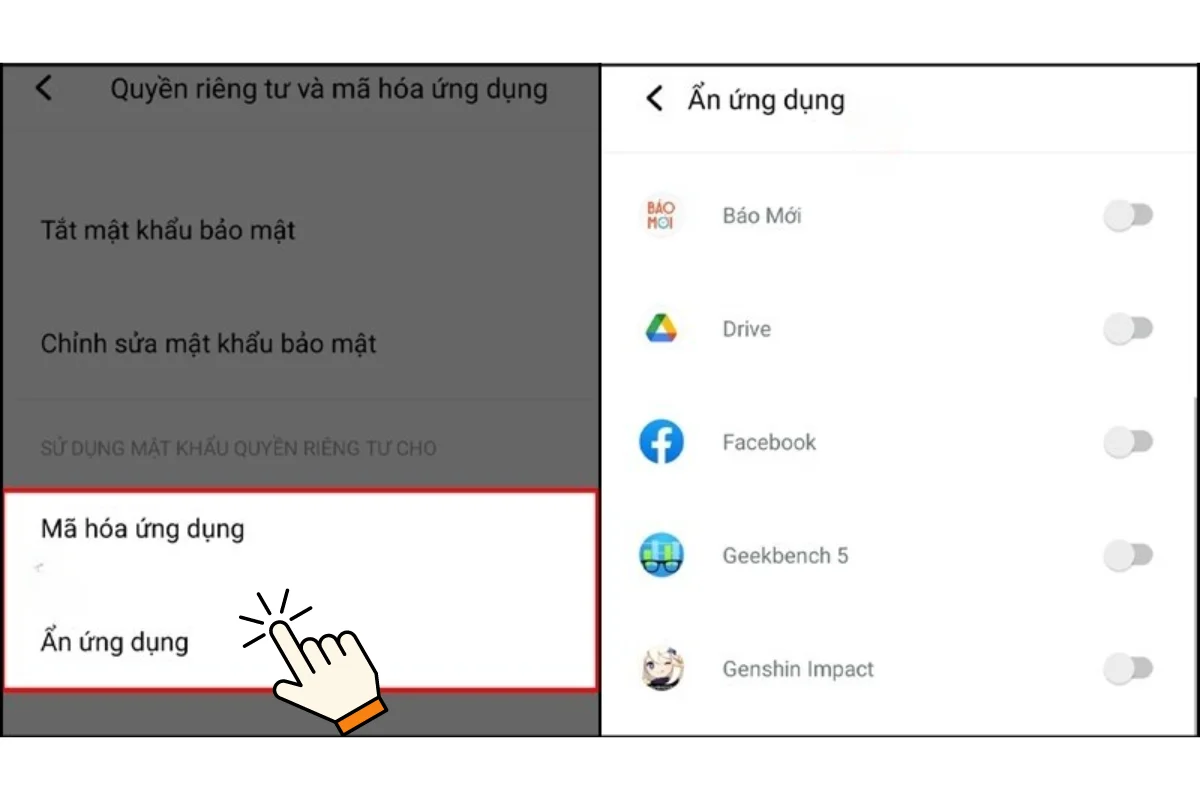 cách ẩn ứng dụng bằng Jovi Home