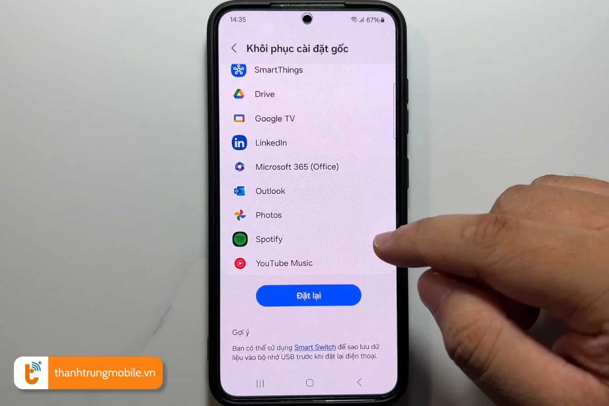 khoi phuc cai dat goc cho smartphone