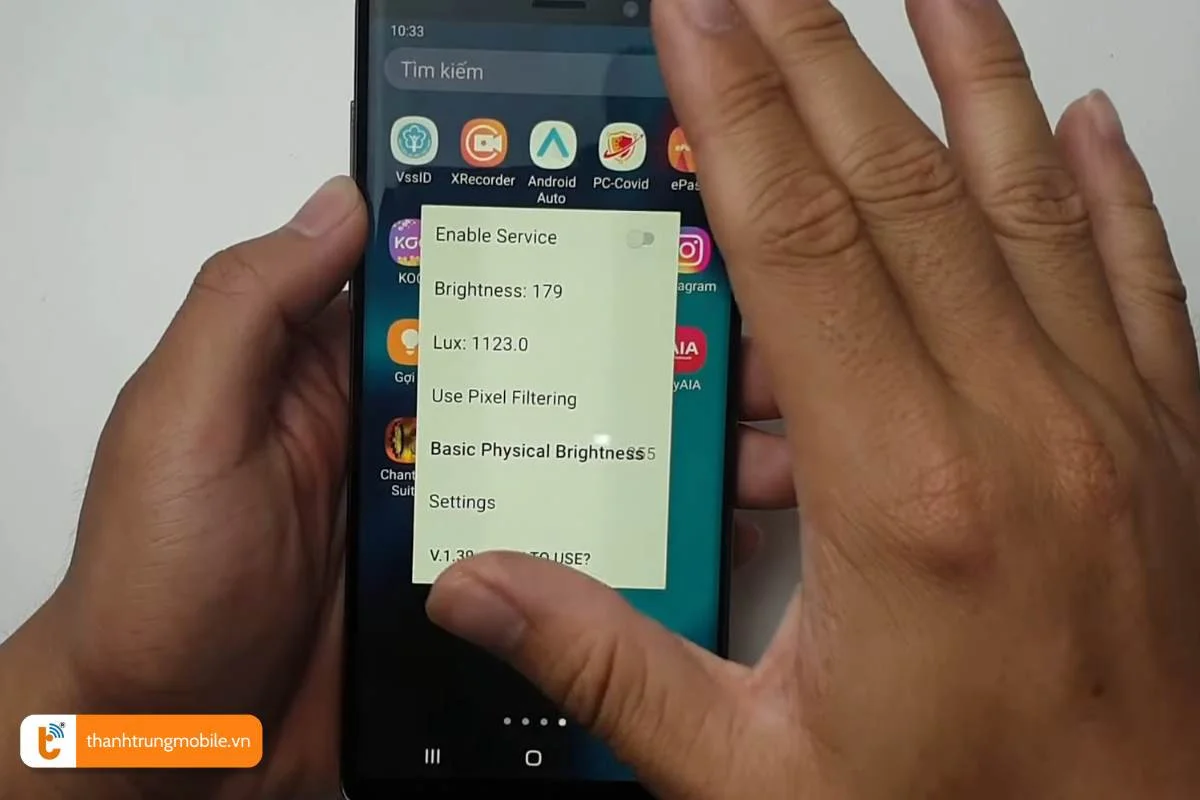 loi man hinh dien thoai samsung bi o vang