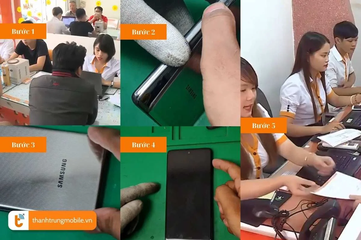 quy trinh thay nap lung samsung galaxy f nhanh chong