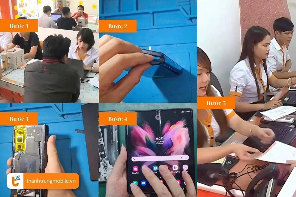 quy trinh thay nap lung samsung galaxy z nhanh chong