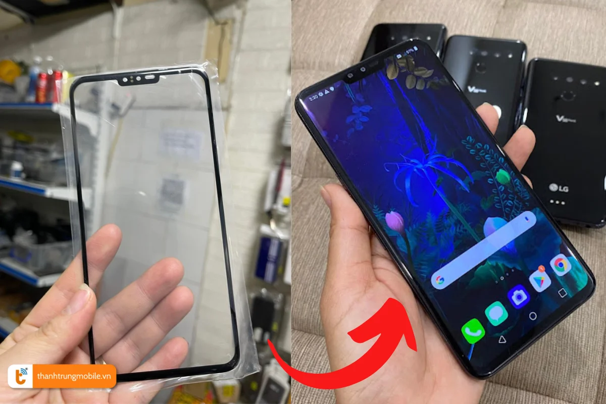 Sử dụng kính chính hãng giúp LG V50 hiển thị rõ nét