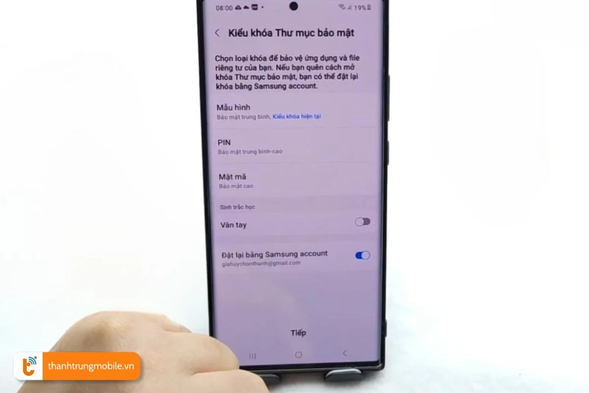 tao thu muc bao mat noi dung rieng tu cua nguoi dung samsung