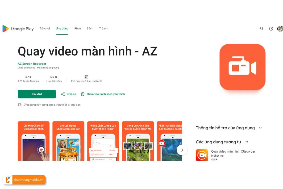 Ứng dụng AZ Screen Recorder