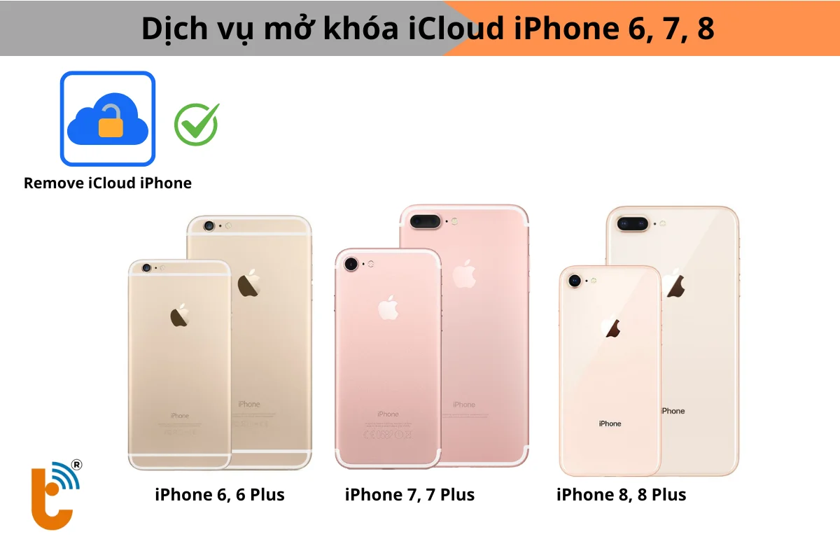 Dịch vụ mở khóa iCloud iPhone 6, 7, 8