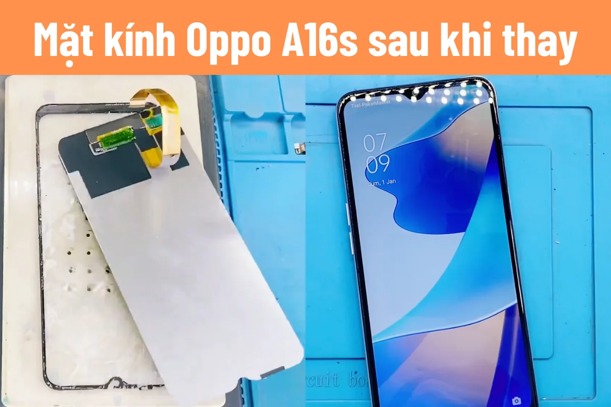 thay mặt kính Oppo A16s