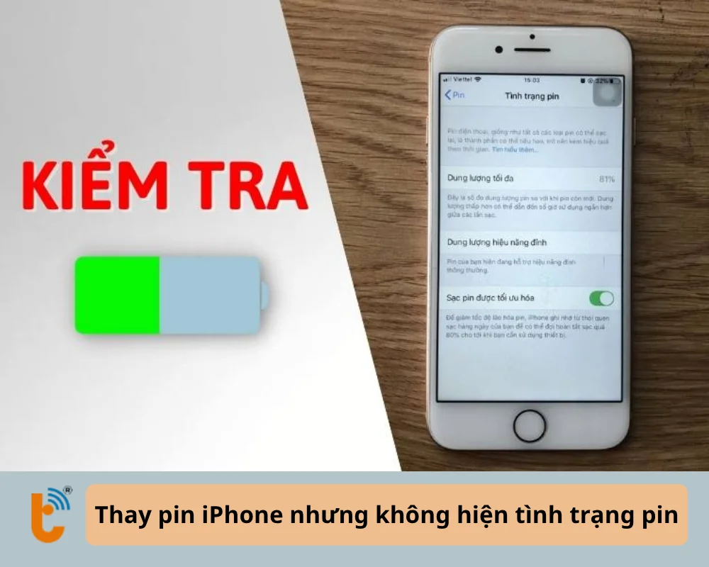 Thay pin iPhone nhưng không hiện tình trạng pin