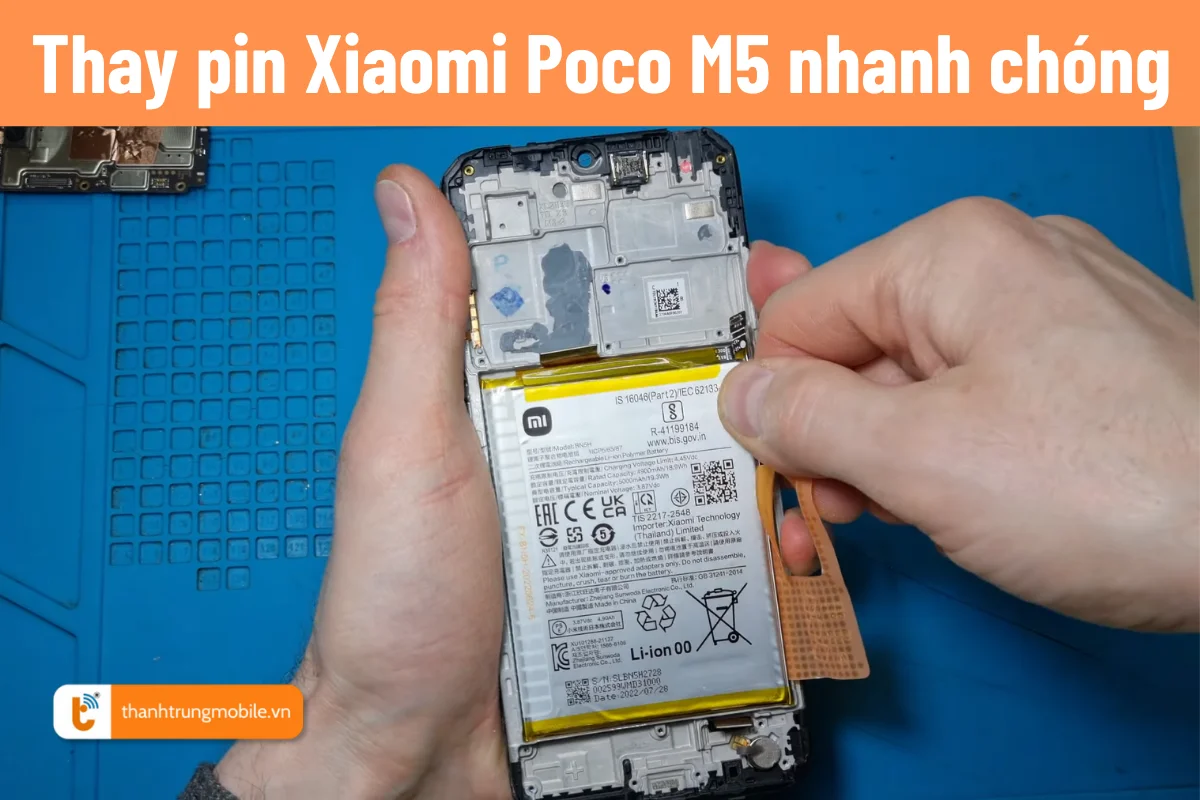 Thay pin Poco M5