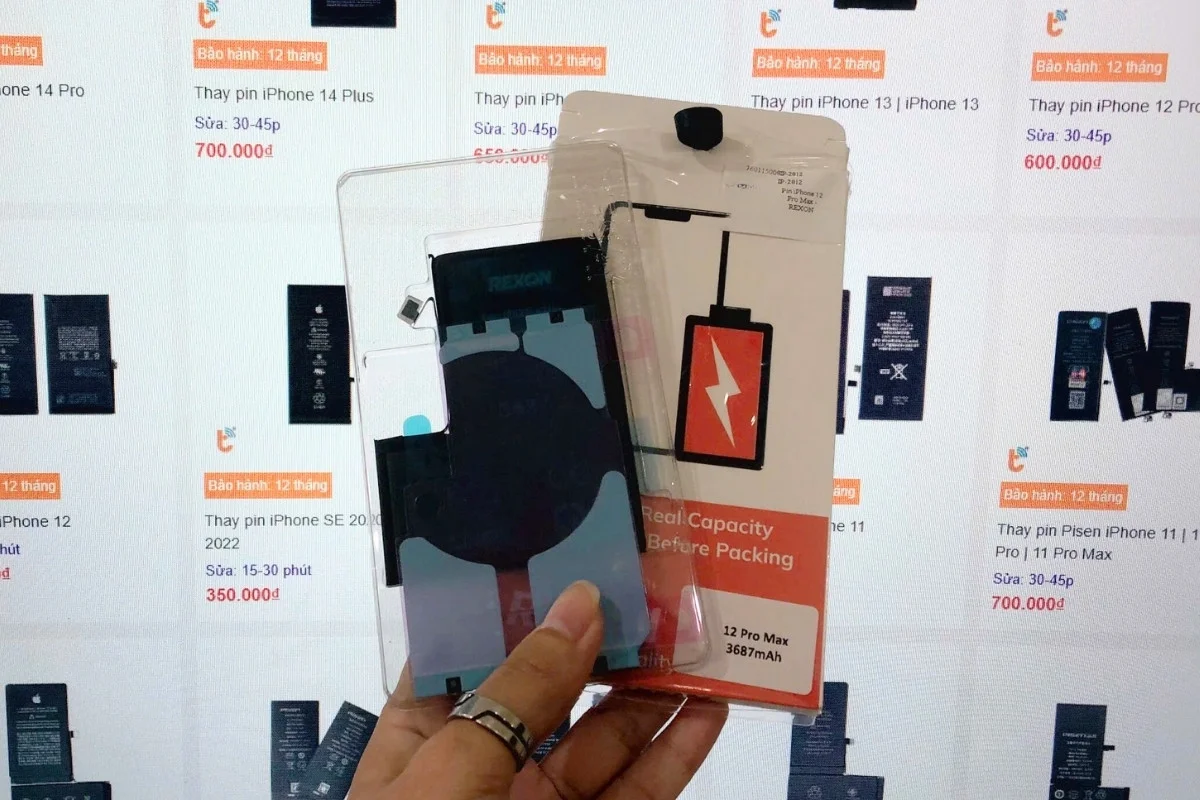 thay pin REXON iPhone 12 Pro Max