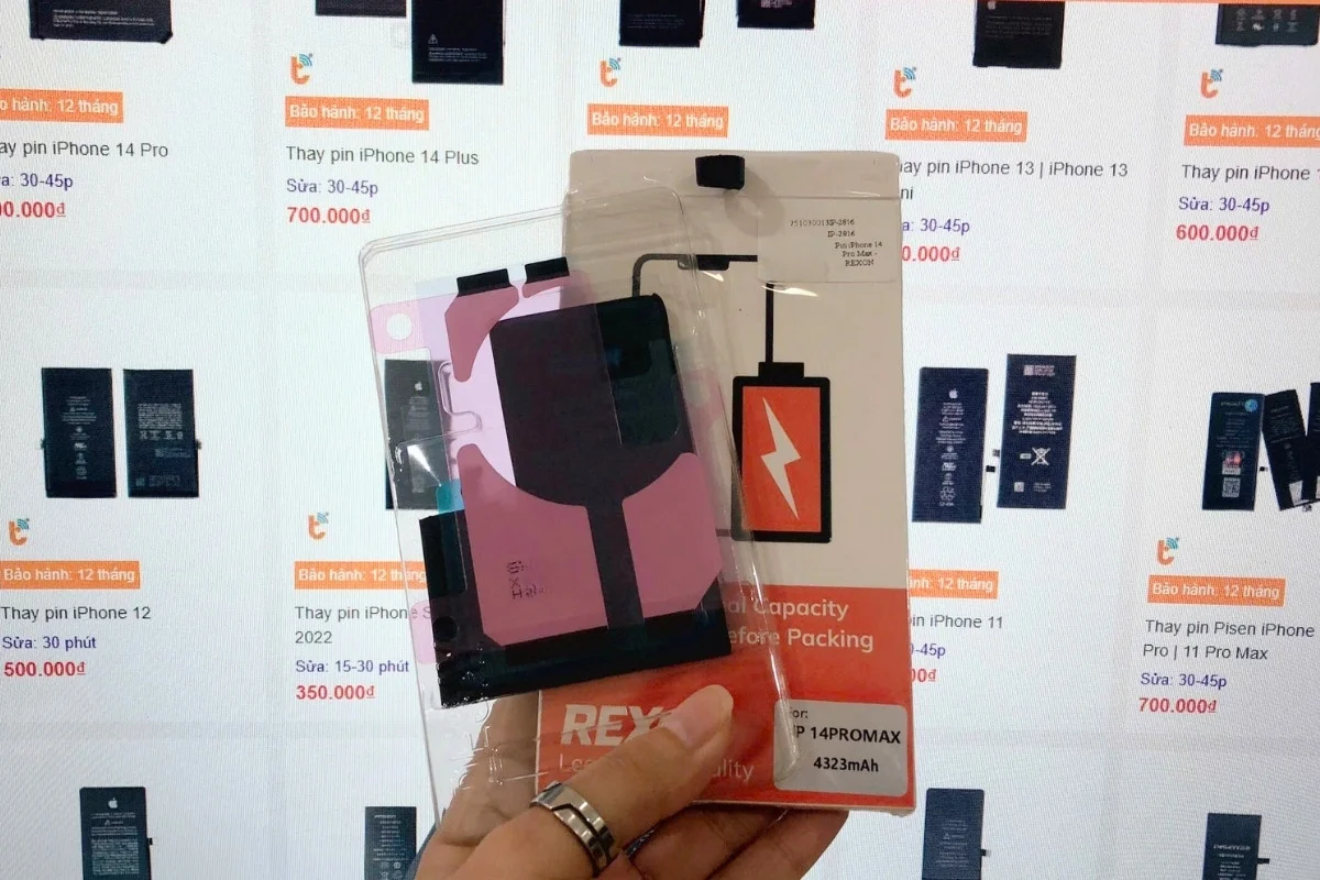 thay pin REXON iPhone 14 Pro Max