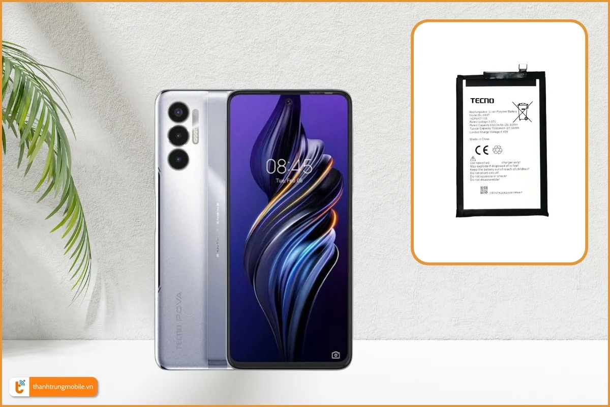Thay pin Tecno Pova 3 chính hãng, giá rẻ
