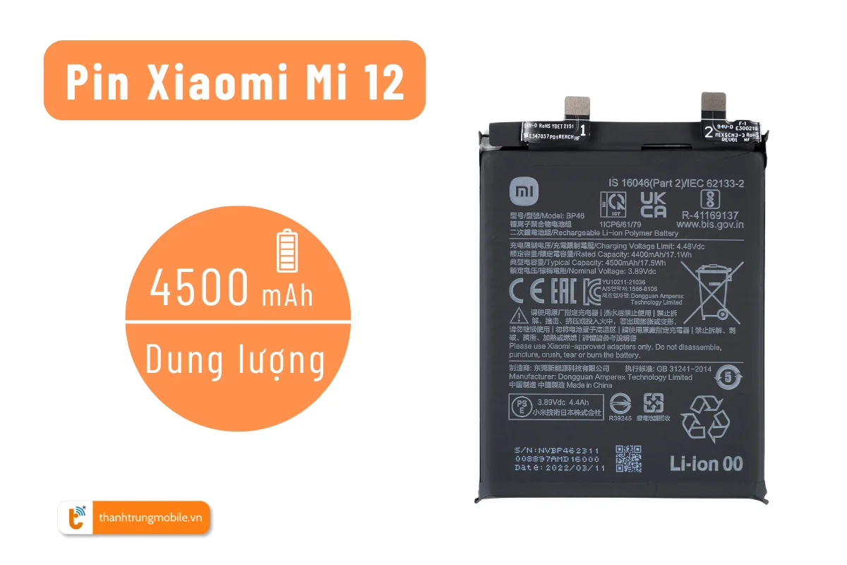 thay pin Xiaomi Mi 12