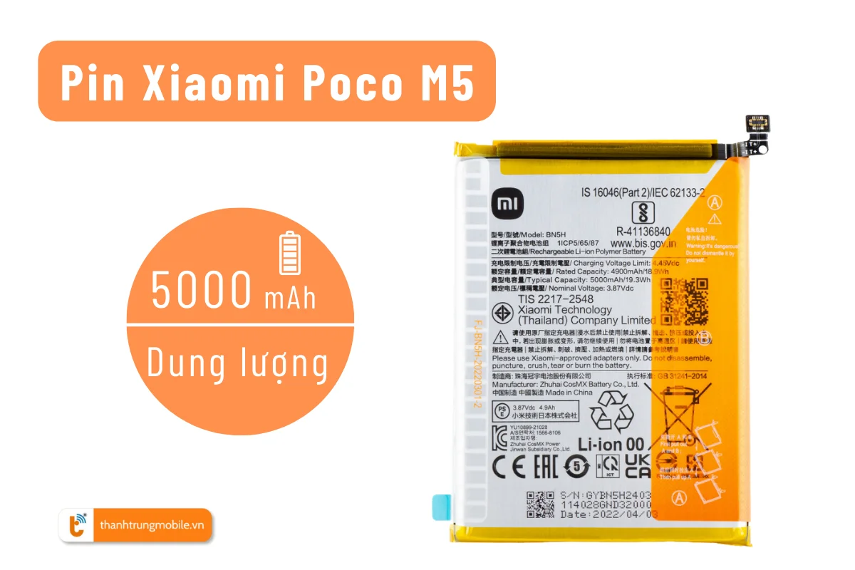 Thay pin Xiaomi Poco M5