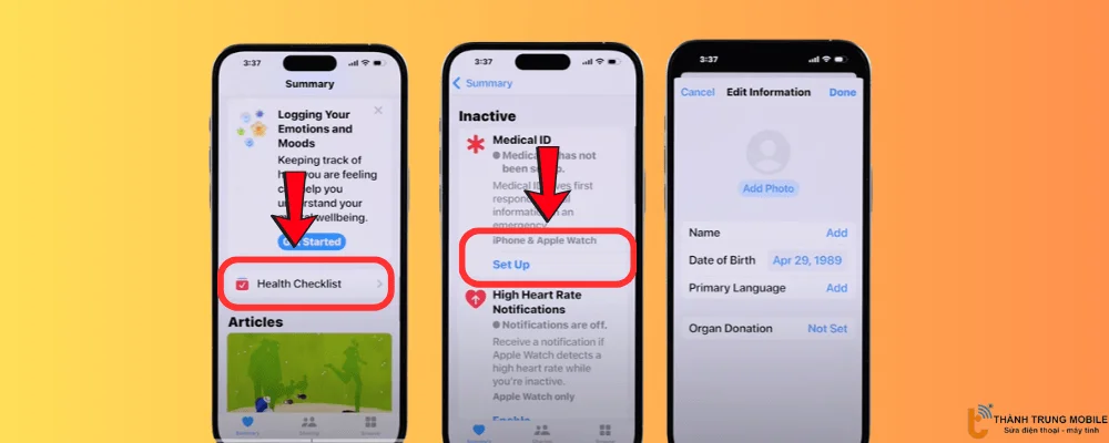 Thiết lập thông tin cá nhân
