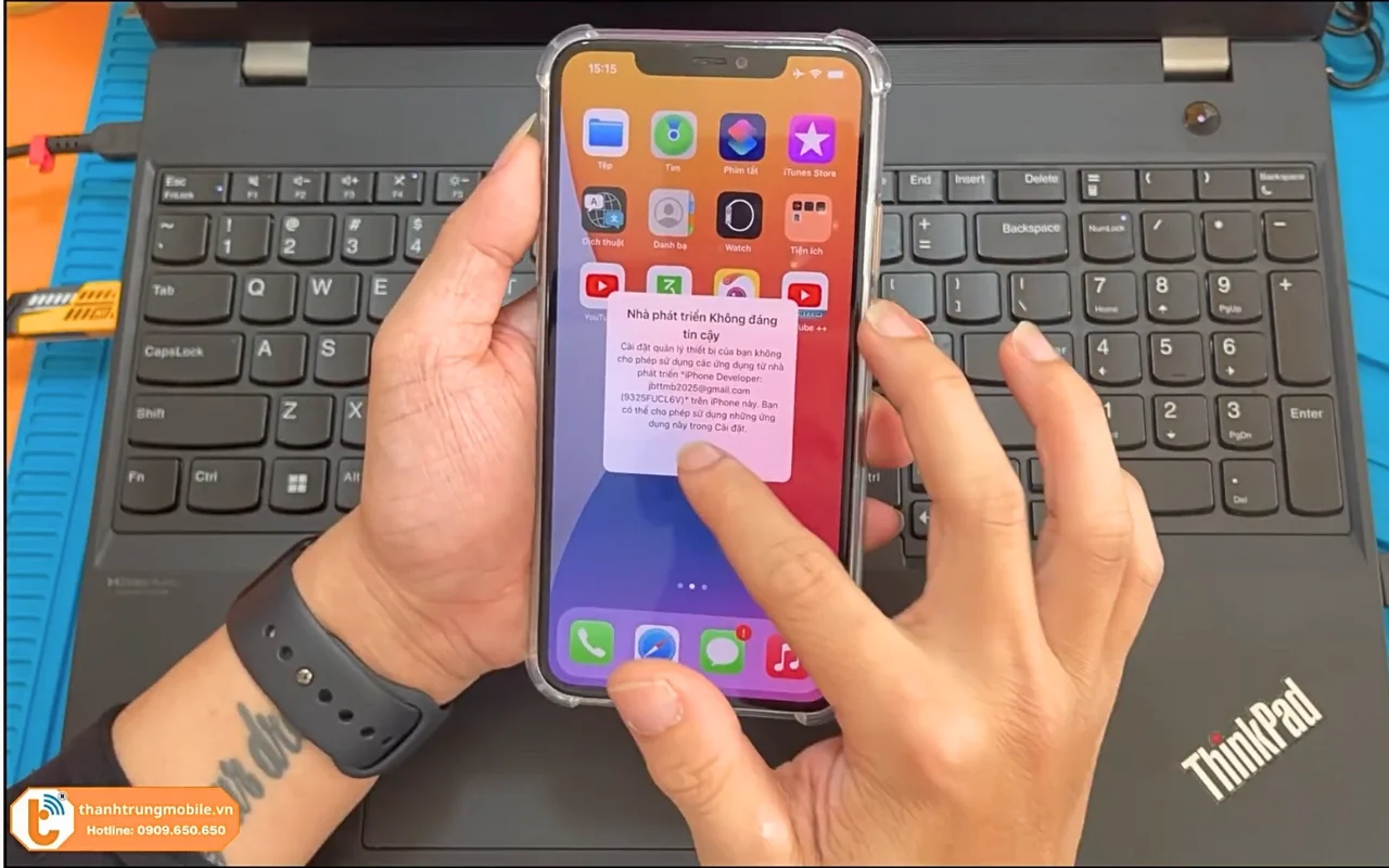 Tin cậy tài khoản Apple ID để ứng dụng hoạt động