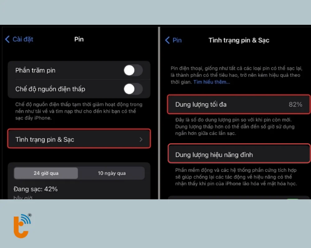 Tính năng Tình trạng pin trong Cài đặt