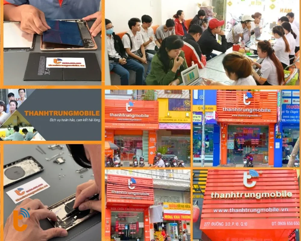 Hệ thống cửa hàng Thành Trung Mobile nhận thay pin iPhone Xs Max Vmas tại các chi nhánh
